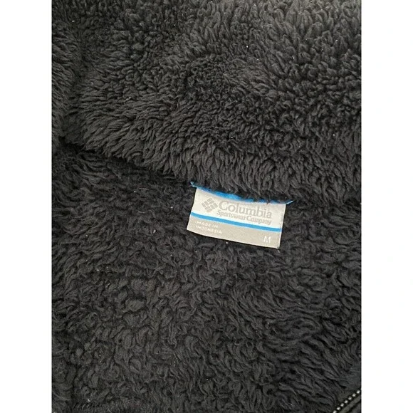Columbia Sherpa Size M Sherpa Full Zip Fleece Jacket Women’s Black Outdoors - Picture 2 of 5